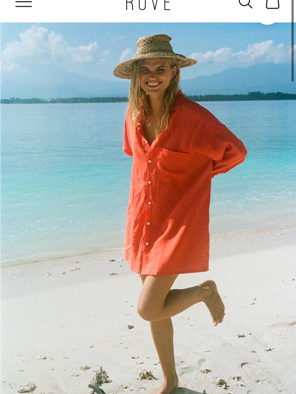 ROVE linen summer shirt dress in bright coral - beautiful red orange 100% linen